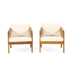 Set di poltrone da esterno Jabe in legno di acacia e vimini di Christopher Knight Home