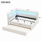 Letto imbottito a piattaforma con porte USB e illuminazione a LED - Struttura letto matrimoniale/singola con 2 cassetti portaoggetti - Camera da letto moderna