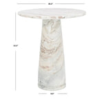 Tavolino d'appoggio rotondo alto in marmo Ghicu di SAFAVIEH Couture - 55,8 cm L x 53,3 cm P x 61 cm A - 53,3x53,3x61 cm