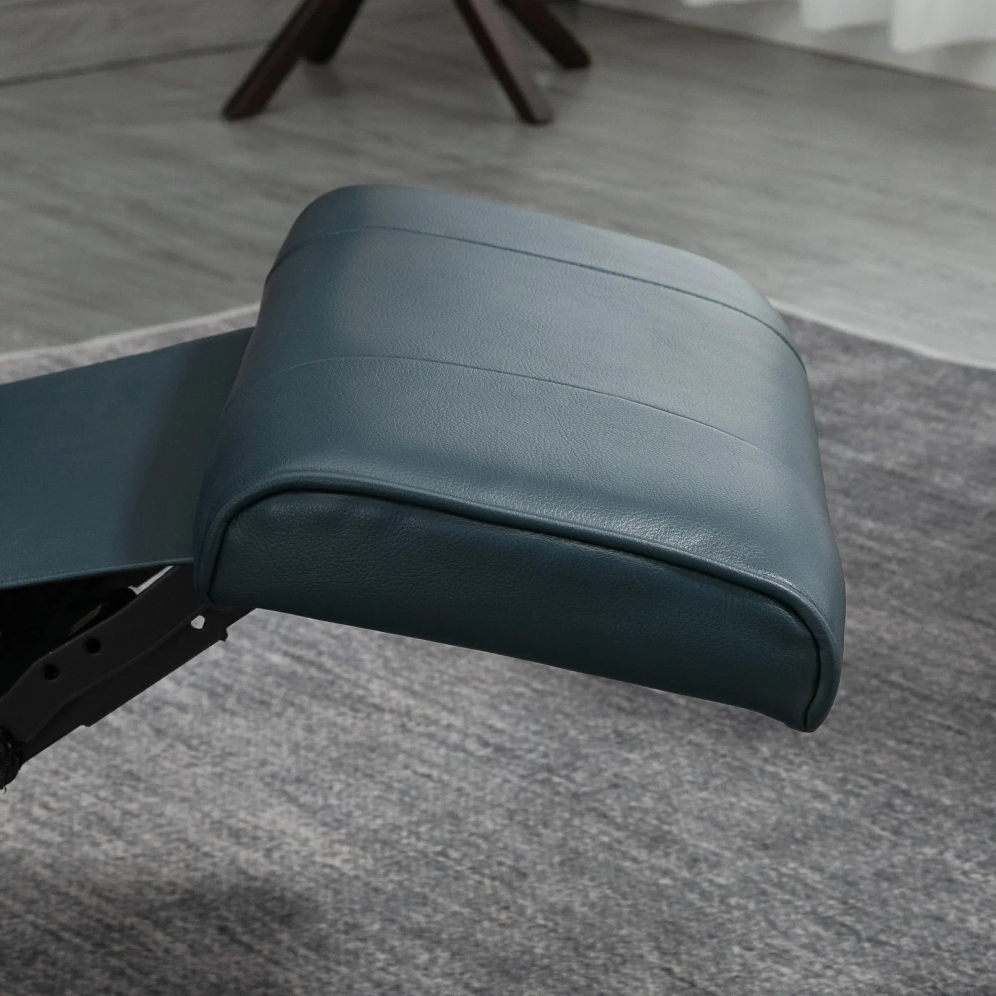 HomCom Faux Leather Adjustable Manual Swivel Base Recliner Chair with Comfortable and Relaxing Footrest