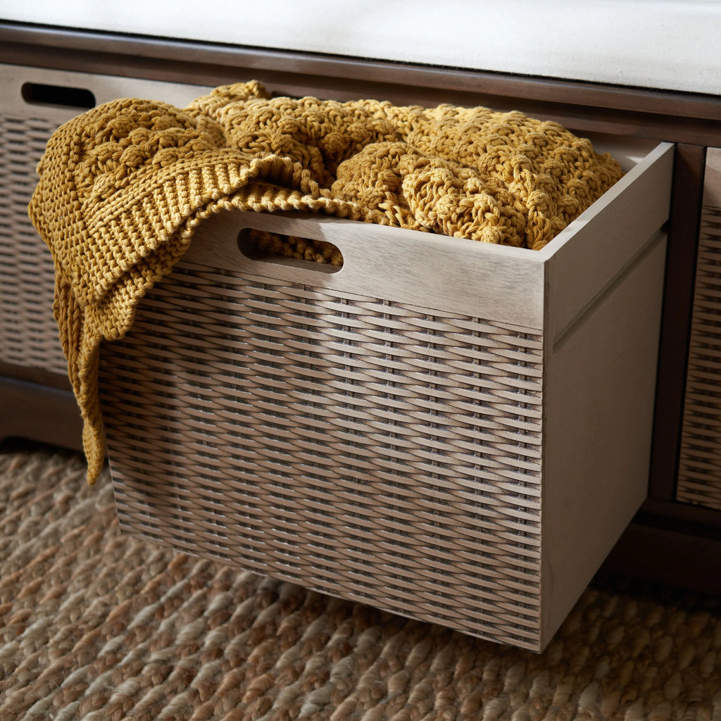 SAFAVIEH Fiorello Panca Contenitore a 3 Cassetti con Cuscino - 47,3 L x 15 P x 19 A - 47Lx15Px19A
