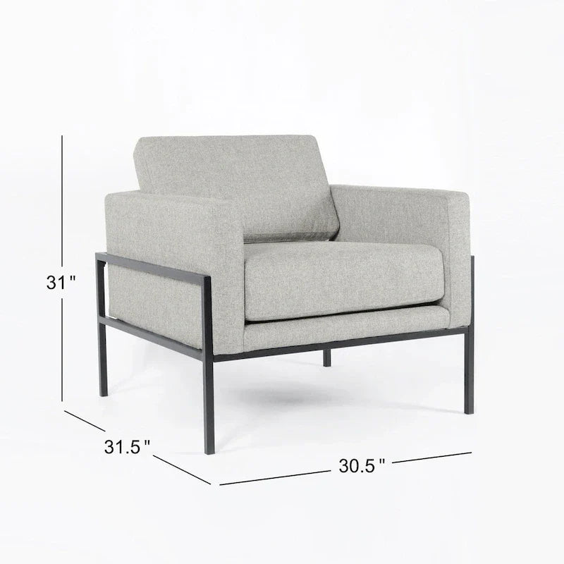 HomePop Modern Upholstered Club Chair w/Metal Frame
