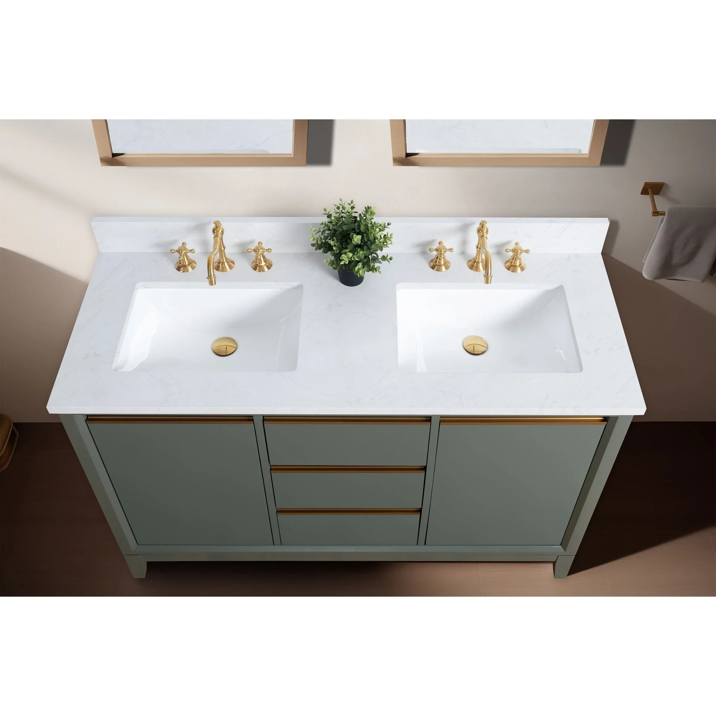 Mobile da Bagno Vanity Art con Lavabo in Ceramica e Top in Marmo Ricomposto