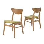 Set di 2 sedie da pranzo Anise rovere naturale/tè verde - Christopher Knight Home: Rivestite, struttura in legno di caucciù, poliestere
