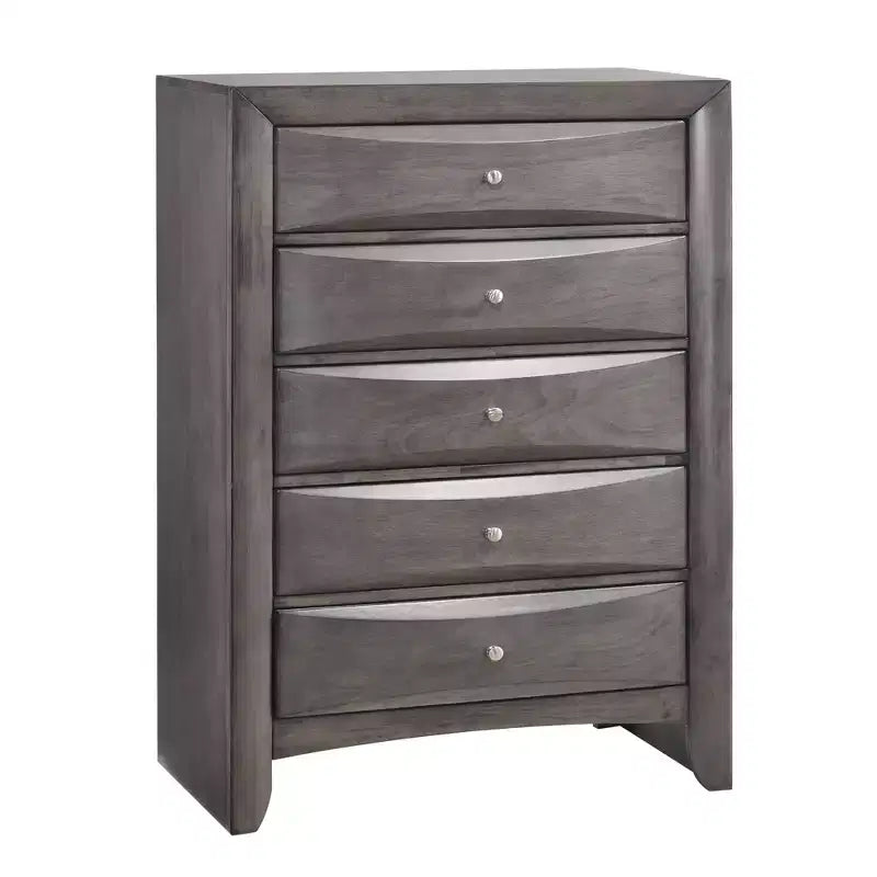 Cassettiera Madison Grigio - Picket House Furnishings: Contenitore verticale a 5 cassetti, Organizzatore per camera da letto