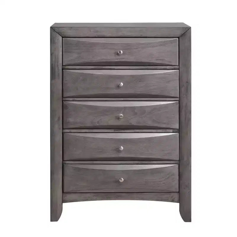 Cassettiera Madison Grigio - Picket House Furnishings: Contenitore verticale a 5 cassetti, Organizzatore per camera da letto