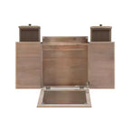 Cyndi Set Toeletta Tradizionale in Legno Lavato con Sgabello e Contenitore, Sedile Imbottito Beige - Linon