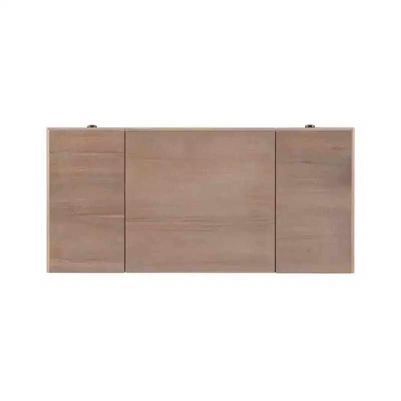 Cyndi Set Toeletta Tradizionale in Legno Lavato con Sgabello e Contenitore, Sedile Imbottito Beige - Linon