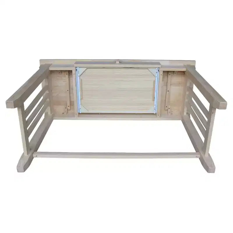 Scrivania International Concepts Mission con cassetto non finita: postazione di lavoro da ufficio in legno duro stile moderno di metà secolo