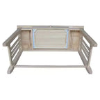 Scrivania International Concepts Mission con cassetto non finita: postazione di lavoro da ufficio in legno duro stile moderno di metà secolo