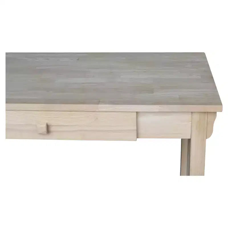Scrivania International Concepts Mission con cassetto non finita: postazione di lavoro da ufficio in legno duro stile moderno di metà secolo