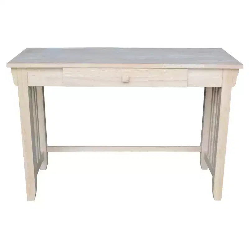 Scrivania International Concepts Mission con cassetto non finita: postazione di lavoro da ufficio in legno duro stile moderno di metà secolo