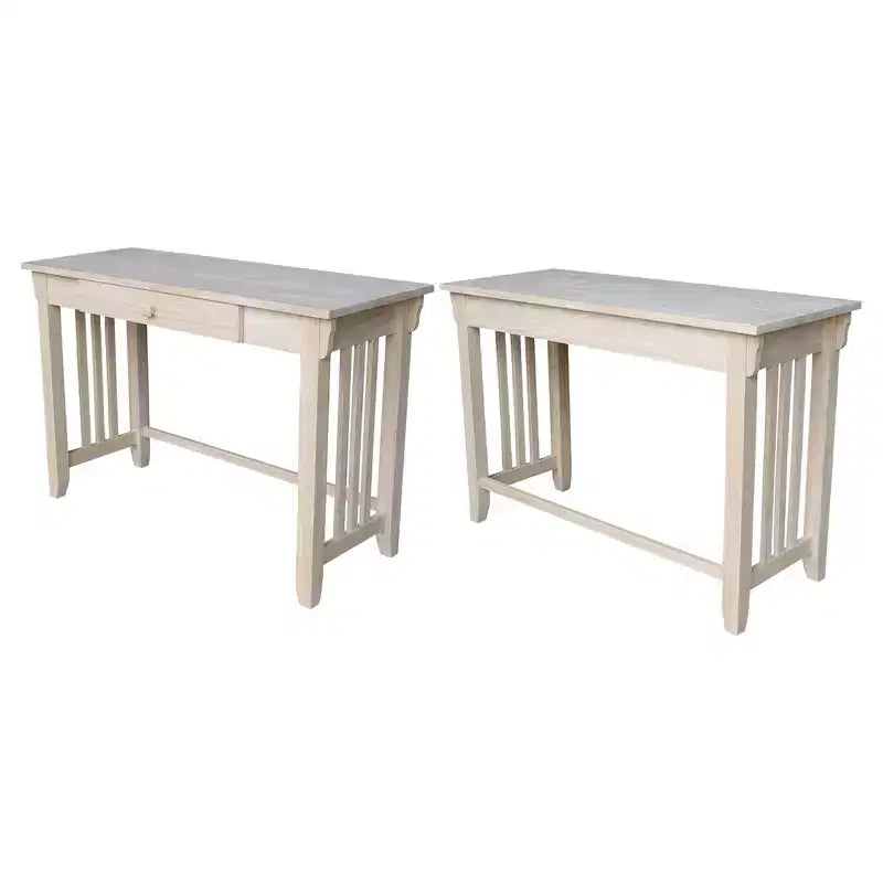 Scrivania International Concepts Mission con cassetto non finita: postazione di lavoro da ufficio in legno duro stile moderno di metà secolo