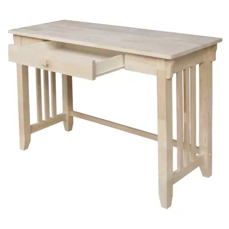 Scrivania International Concepts Mission con cassetto non finita: postazione di lavoro da ufficio in legno duro stile moderno di metà secolo