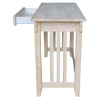 Scrivania International Concepts Mission con cassetto non finita: postazione di lavoro da ufficio in legno duro stile moderno di metà secolo