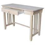 Scrivania International Concepts Mission con cassetto non finita: postazione di lavoro da ufficio in legno duro stile moderno di metà secolo