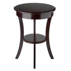 Tavolino rotondo d'accento Sasha - Cappuccino - Winsome: Gambe svasate, Legno composito, Ripiano portaoggetti