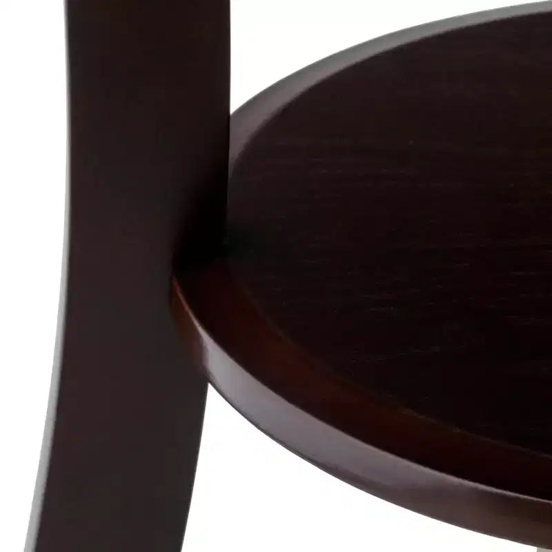 Tavolino rotondo d'accento Sasha - Cappuccino - Winsome: Gambe svasate, Legno composito, Ripiano portaoggetti
