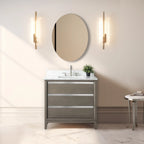 Mobile da Bagno Vanity Art con Lavabo in Ceramica e Top in Marmo Ricomposto