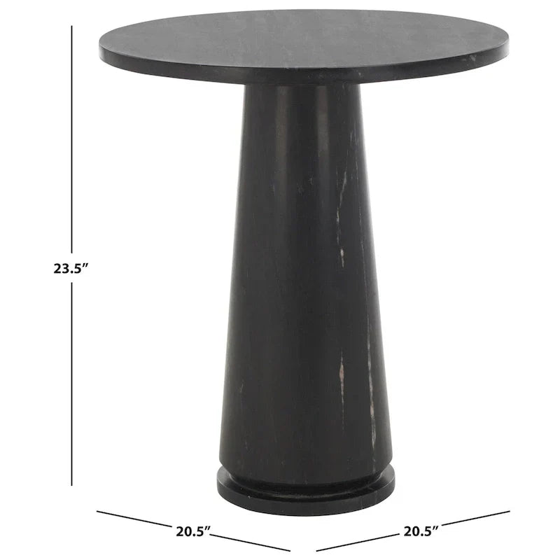 Tavolino d'appoggio rotondo alto in marmo Ghicu di SAFAVIEH Couture - 55,8 cm L x 53,3 cm P x 61 cm A - 53,3x53,3x61 cm