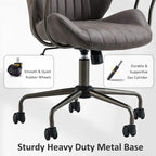 Sedia da ufficio ergonomica in tessuto scamosciato con supporto lombare