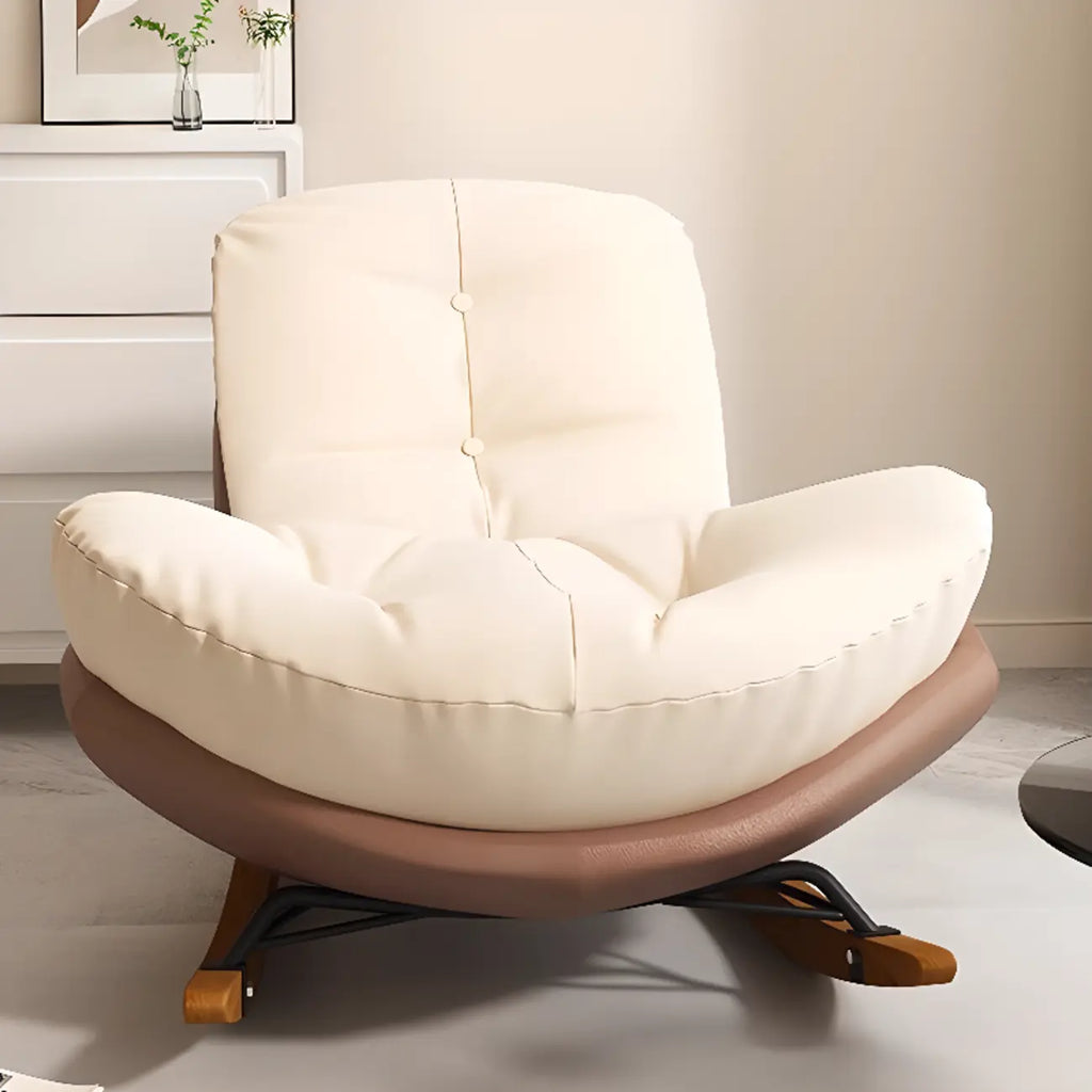 Sedia a dondolo scandinava imbottita con pouf opzionale