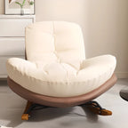 Sedia a dondolo scandinava imbottita con pouf opzionale