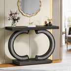 Console da Tavolo Argentata, Tavolino d'Ingresso con Specchio da 99 cm per Ingresso