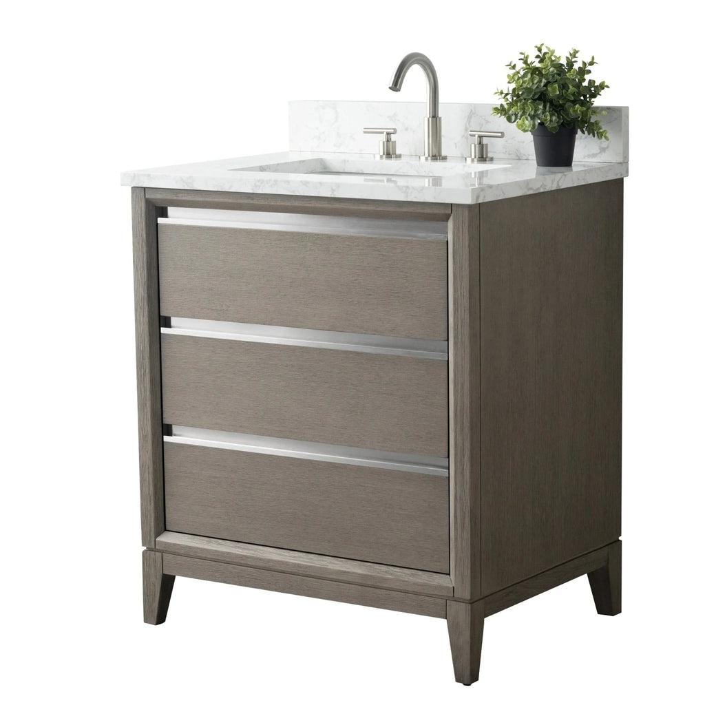 Mobile da Bagno Vanity Art con Lavabo in Ceramica e Top in Marmo Ricomposto
