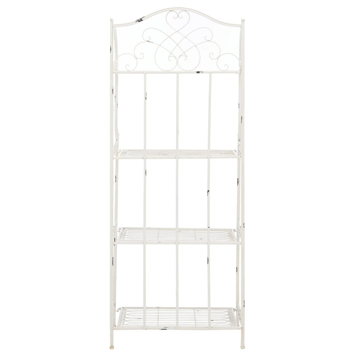 SAFAVIEH Bryn Scaffale da panettiere da esterno a 4 ripiani in ferro battuto vittoriano - 25 pollici L x 15 pollici P x 63 pollici H - 25 L x 15 P x 63 H