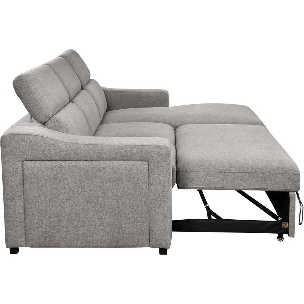 Divano componibile Roomfitters 103 con chaise longue contenitore, poggiatesta regolabili, divano angolare a L trasformabile in letto