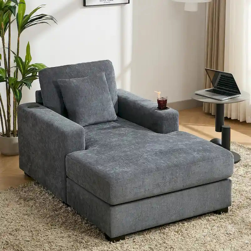 Chaise longue oversize a tre misure con cuscini