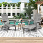 Sedia Adirondack Pieghevole e Regolabile Vrakae con Pouf