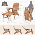 Sedia Adirondack Pieghevole e Regolabile Vrakae con Pouf