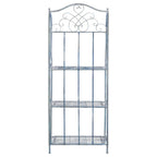 SAFAVIEH Bryn Scaffale da panettiere da esterno a 4 ripiani in ferro battuto vittoriano - 25 pollici L x 15 pollici P x 63 pollici H - 25 L x 15 P x 63 H