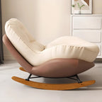 Sedia a dondolo scandinava imbottita con pouf opzionale