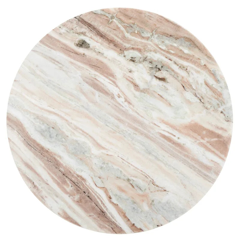 Tavolino d'appoggio rotondo alto in marmo Ghicu di SAFAVIEH Couture - 55,8 cm L x 53,3 cm P x 61 cm A - 53,3x53,3x61 cm
