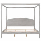 King Size Canopy Platform Bed with Headboard and Support Legs