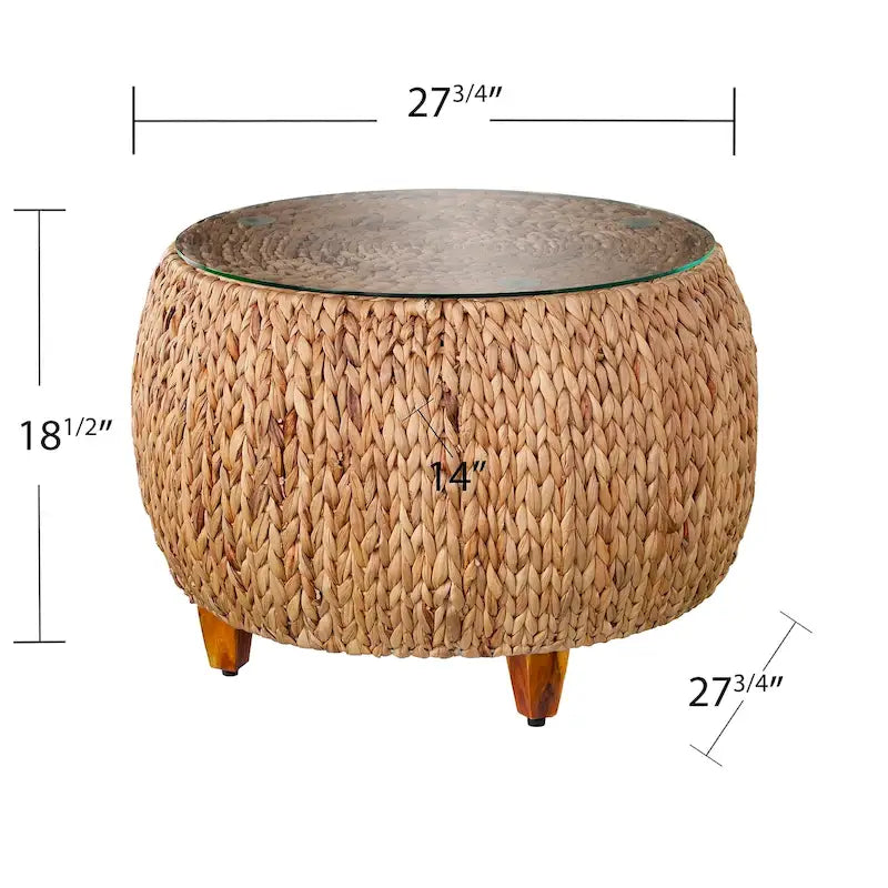 Tavolino SEI Furniture Terraza rotondo in giacinto d'acqua