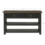 The Gray Barn Downington Consolle da Divano in Legno Massello a 2 Cassetti