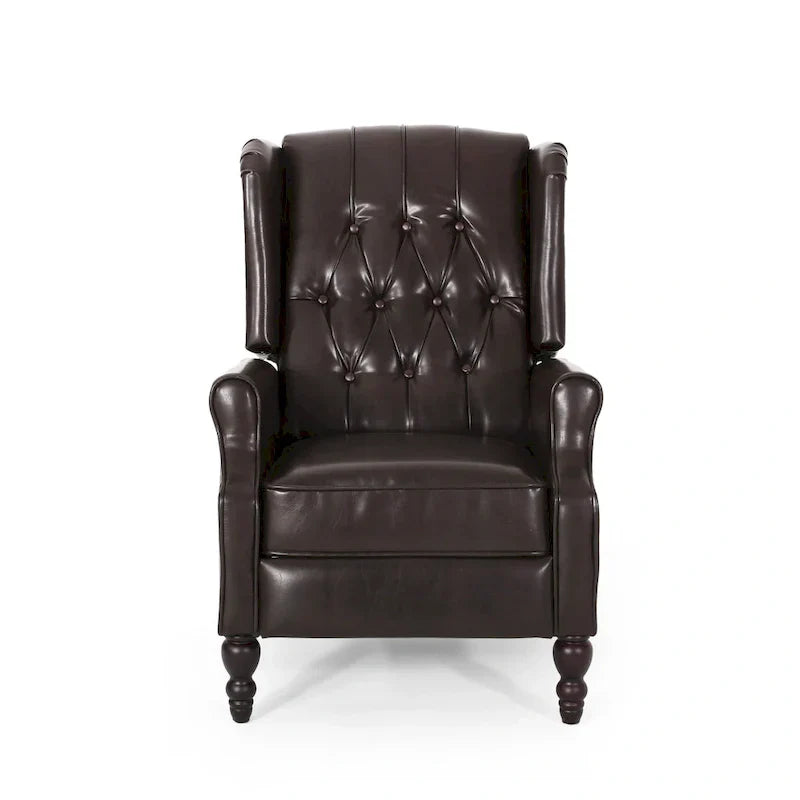 Poltrona reclinabile Walter Brown in pelle rigenerata di Christopher Knight Home
