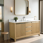 Mobile da Bagno Vanity Art con Lavabo in Ceramica e Top in Marmo Ricomposto