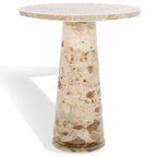 Tavolino d'appoggio rotondo alto in marmo Ghicu di SAFAVIEH Couture - 55,8 cm L x 53,3 cm P x 61 cm A - 53,3x53,3x61 cm