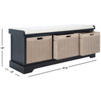 SAFAVIEH Fiorello Panca Contenitore a 3 Cassetti con Cuscino - 47,3 L x 15 P x 19 A - 47Lx15Px19A