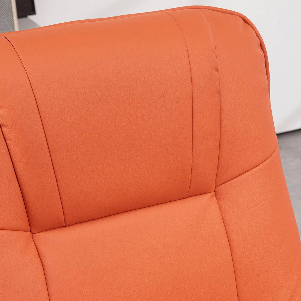 HomCom Faux Leather Adjustable Manual Swivel Base Recliner Chair with Comfortable and Relaxing Footrest