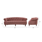 La Rosa 84 Mid-Century Modern Velvet Upholstered Chesterfield Tufted Sofa