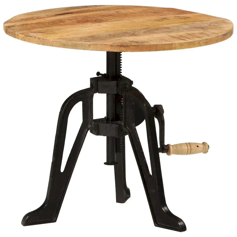 vidaXL Tavolino da Divano Rotondo, Tavolino da Salotto, Tavolino da Divano, in Legno Massello e Ghisa