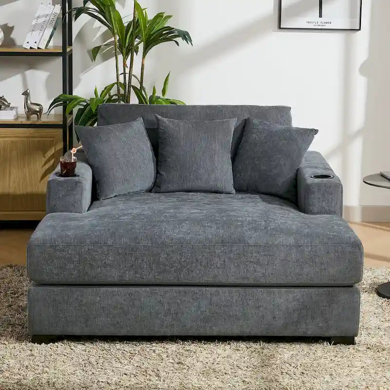 Chaise longue oversize a tre misure con cuscini