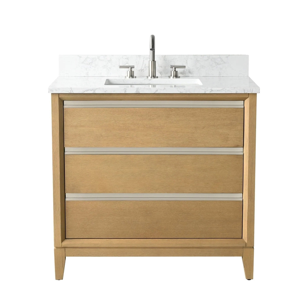 Mobile da Bagno Vanity Art con Lavabo in Ceramica e Top in Marmo Ricomposto