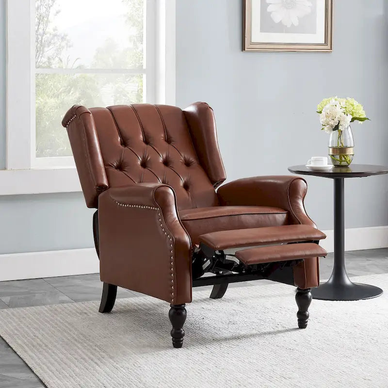 Poltrona reclinabile Walter Brown in pelle rigenerata di Christopher Knight Home
